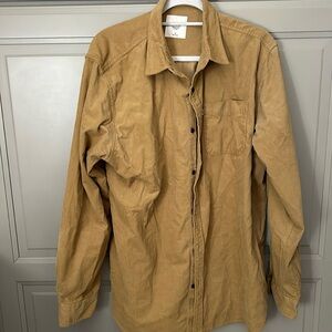 Men’s long sleeve button, front corduroy shirt